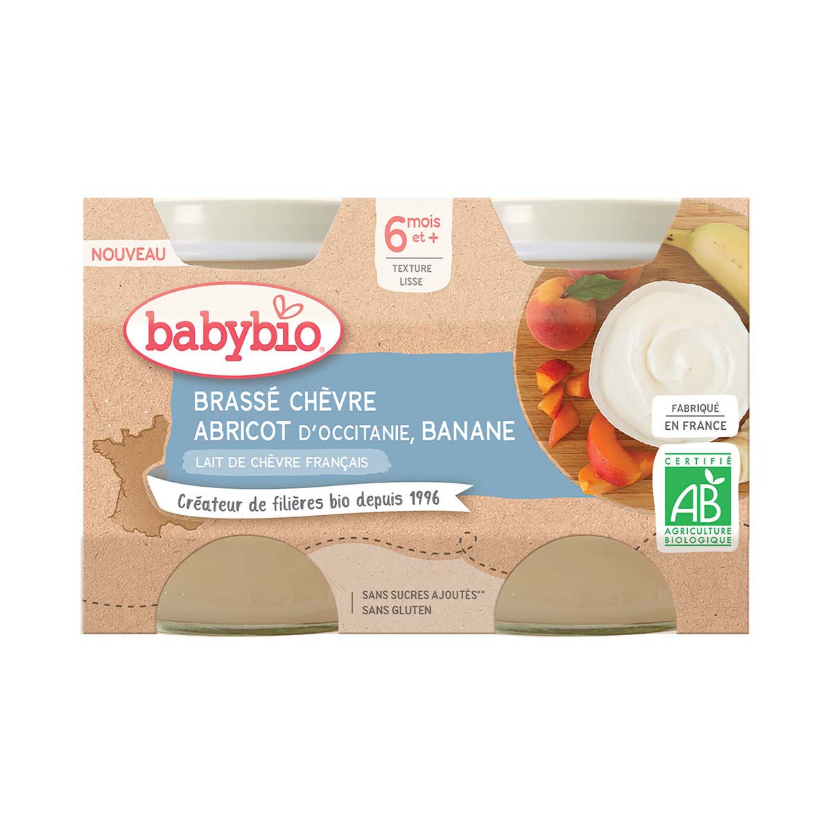 BabyBio - ბეიბი ბიო ფრანგული იოგურტი თხის რძით 2 ცალი 0897