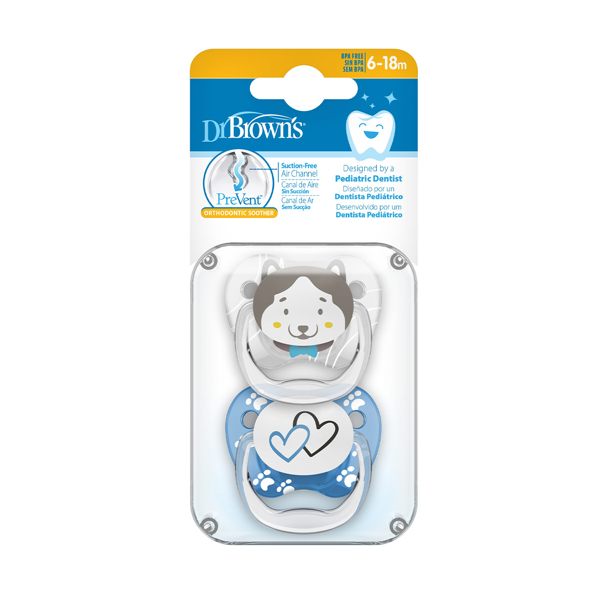 DrBrowns - დოქტორ ბრაუნი მატყუარა PreVent ლურჯი 2 ცალი 1196
