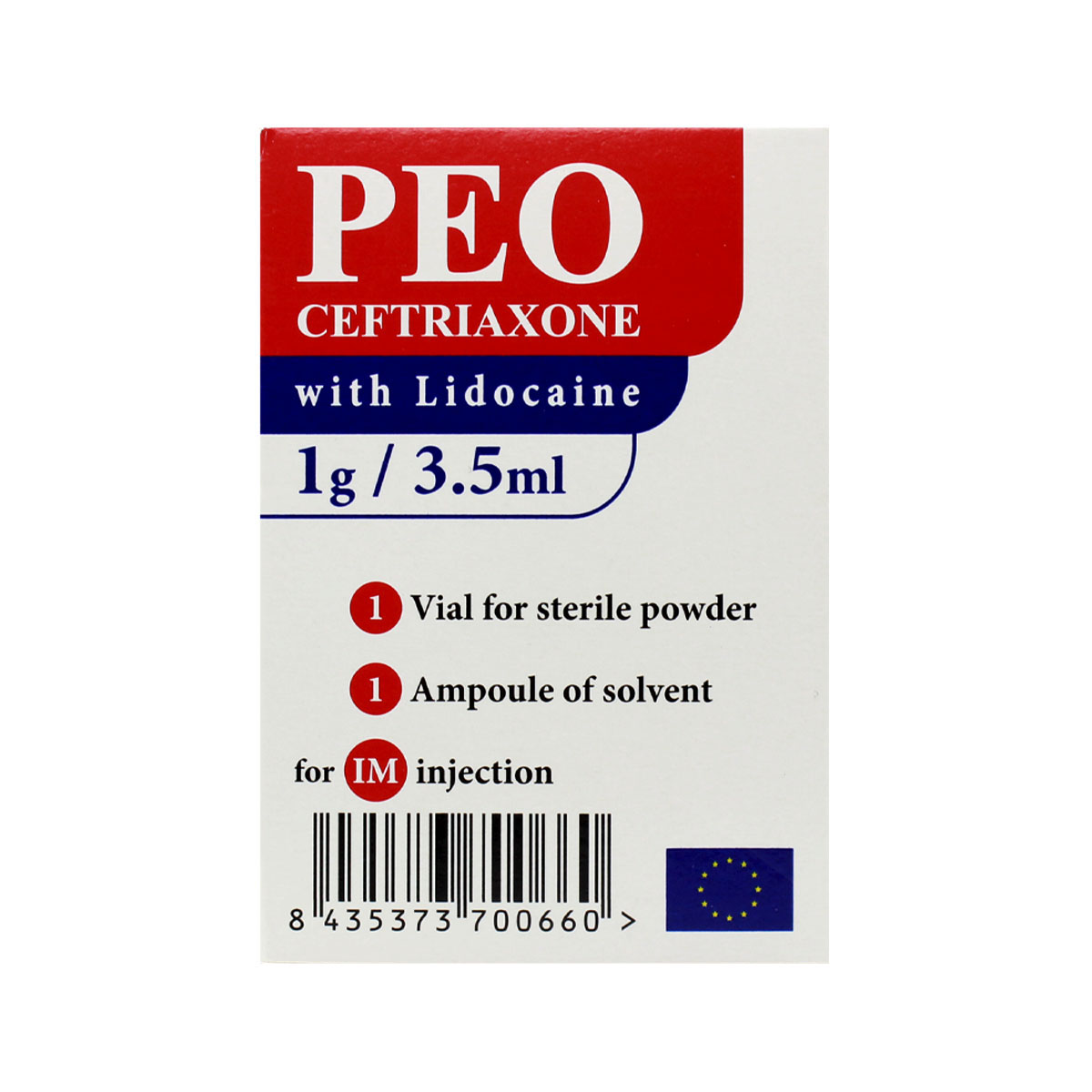 Peo - პეო ლიდოკაინით 1გ+3.5მლ 1 ფლაკონი