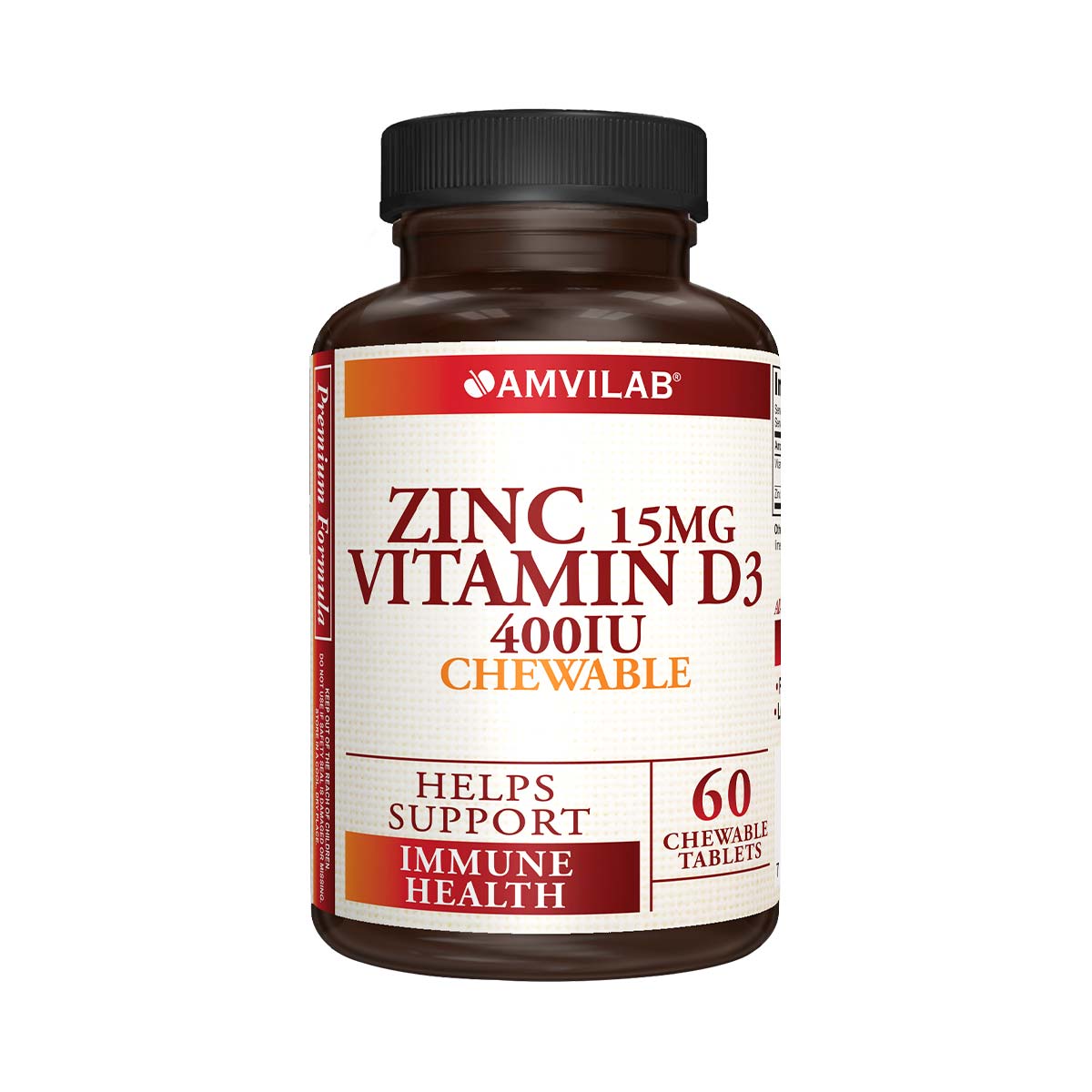 თუთია D3 15მგ საღეჭი 60 ტაბლეტი ამვილაბი - Amvilab