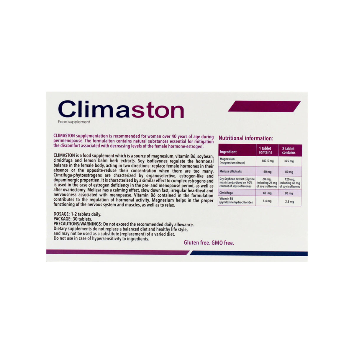 Climaston - კლიმასტონი 30 ტაბლეტი 2