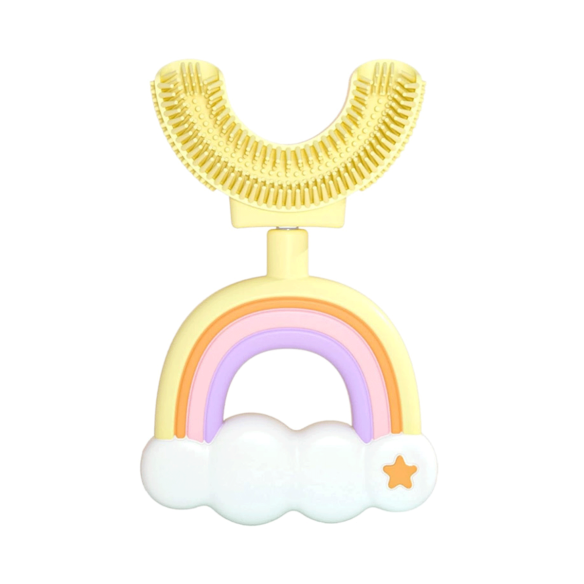 საბავშვო კბილის ჯაგრისი ცისარტყელა ყვითელი 3092