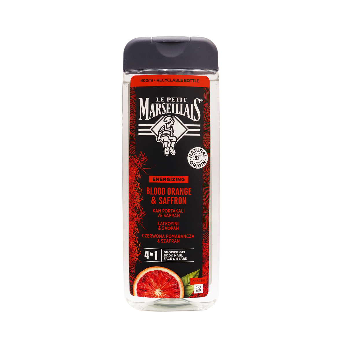 კაცის შხაპ-გელი წითელი ფორთხალი 400 მლ 5926 Le Petit Marseillais - ლე პეტიტ მარსელიე