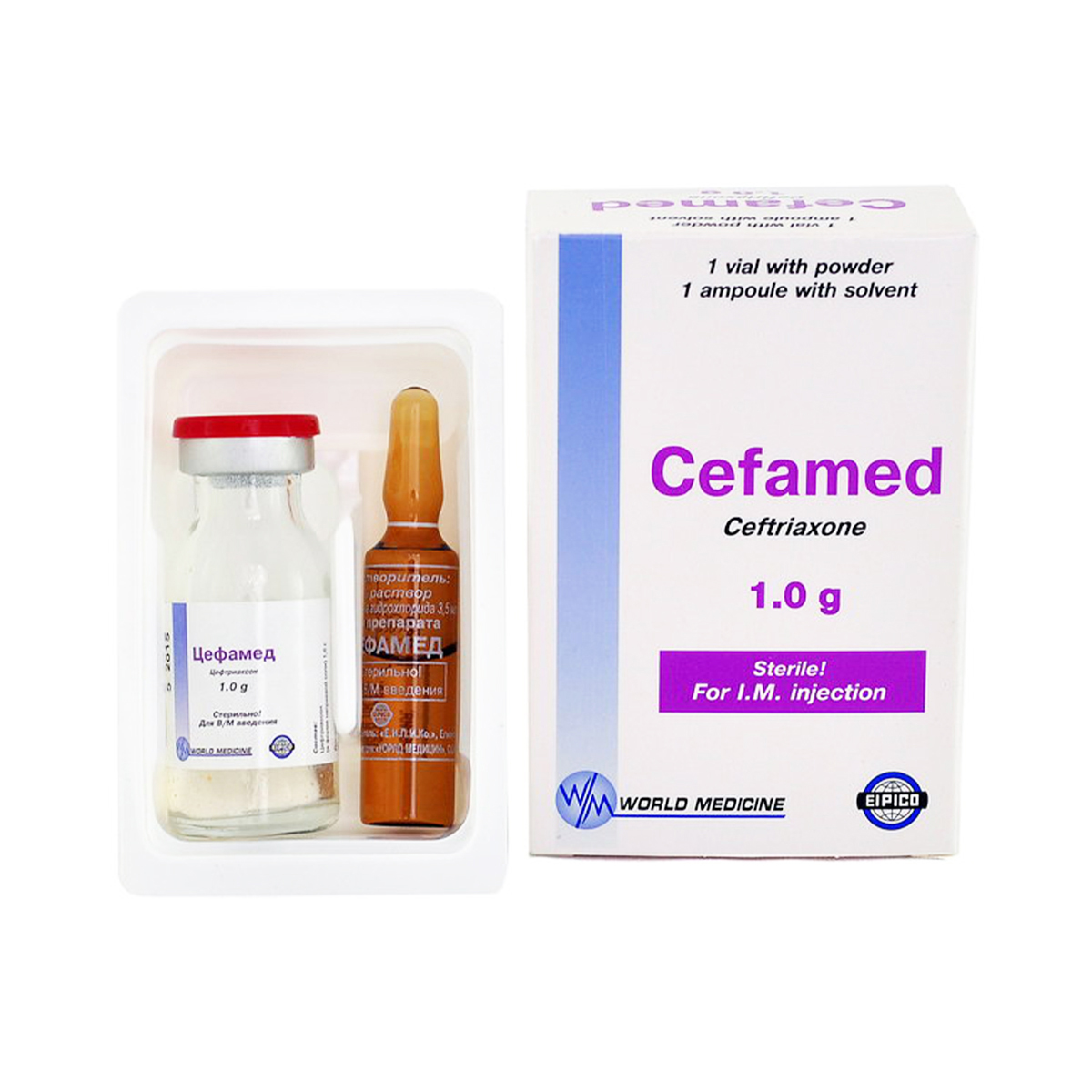 Cefamed - ცეფამედი 1გ გამხსნელით 1 ფლაკონი
