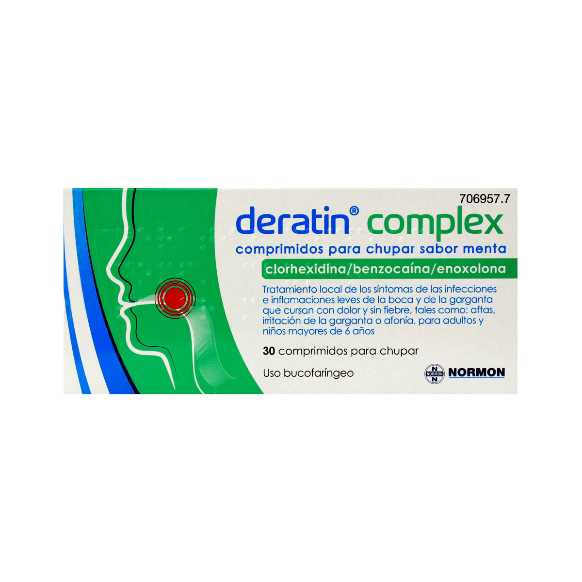 Deratin Complex - დერატინ კომპლექსი მენთოლი 30 საწუწნი ტაბლეტი