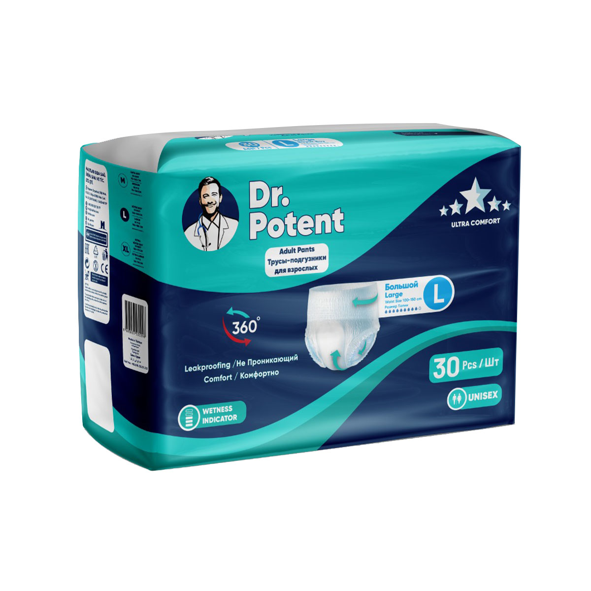 Dr. Potent - დოქტორ პოტენტი მწოლიარის ტრუსი L 30 ცალი 0298