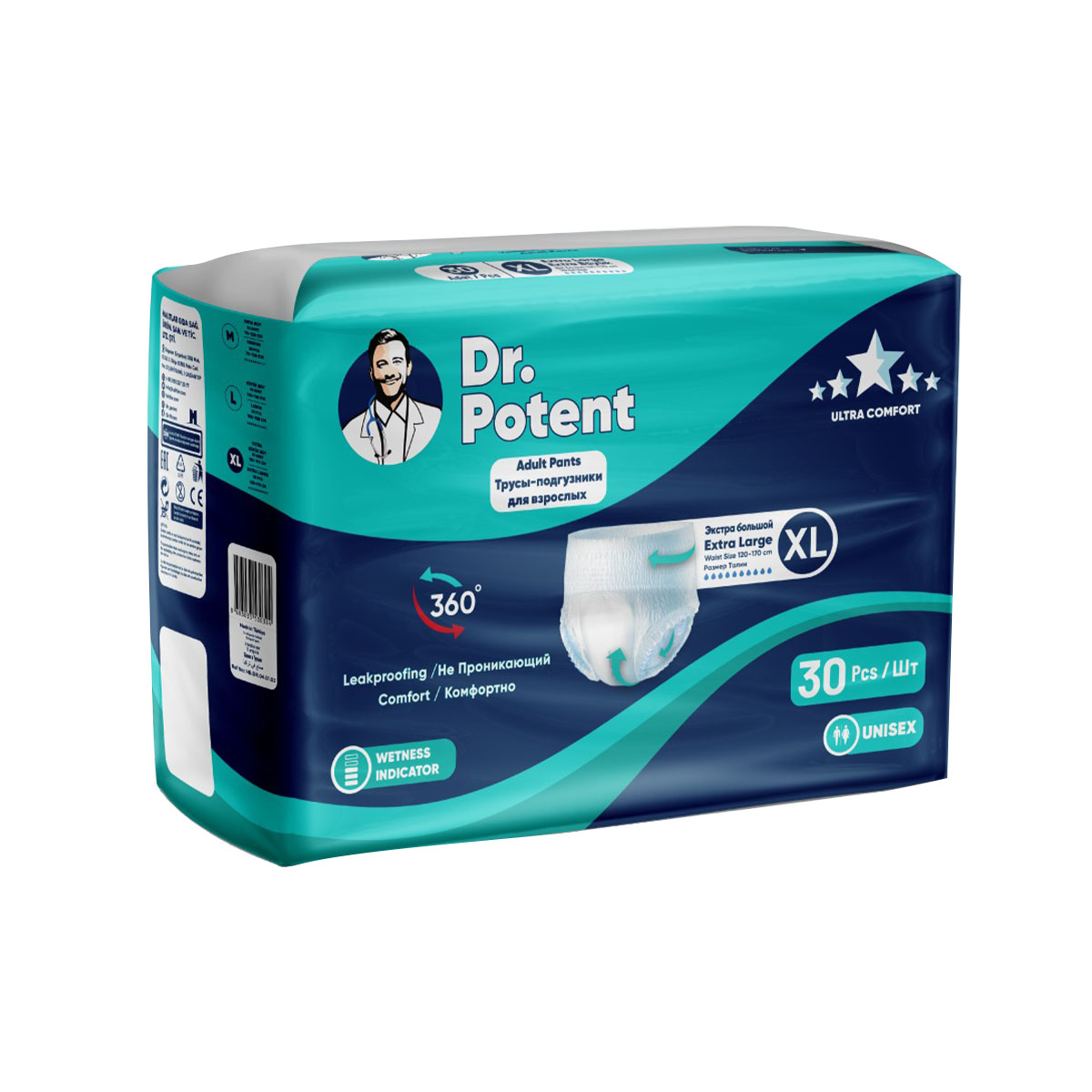 Dr. Potent - დოქტორ პოტენტი მწოლიარის ტრუსი XL 30 ცალი 0304