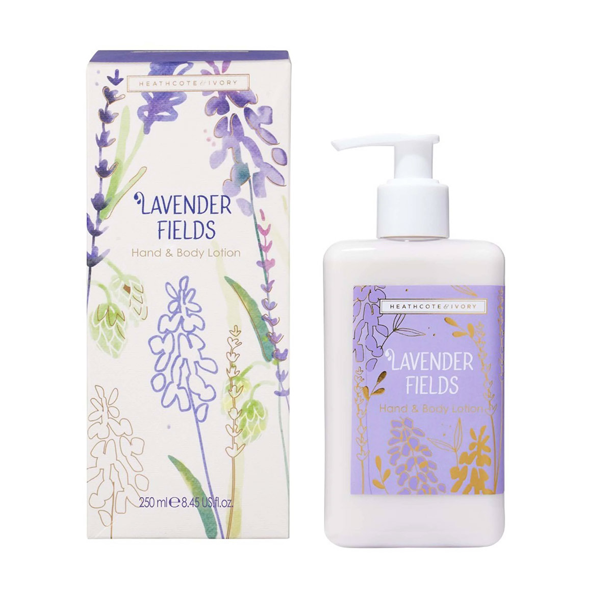 Heathcote And Ivory - ჰესკოტი და აივორი ხელის და ტანის დასაბანი 250მლ Lavender Fields 6937