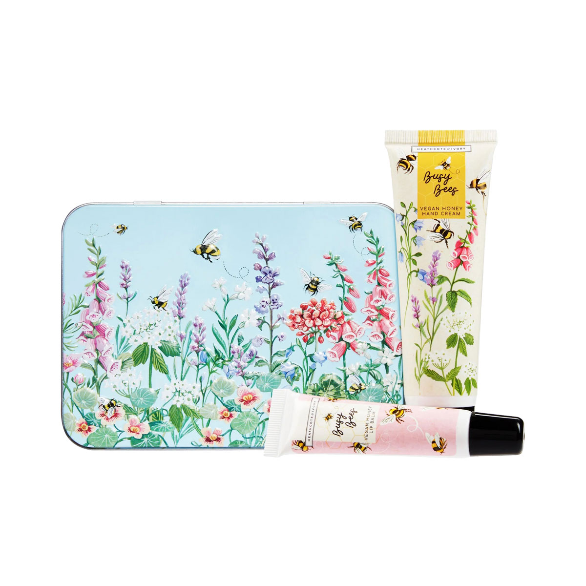 Heathcote And Ivory - ჰესკოტი და აივორი ხელის კრემი და ტუჩის ბალმი ყუთით Busy Bees 4250