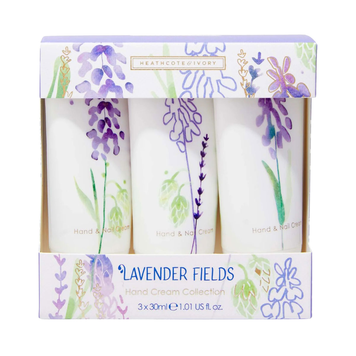 Heathcote And Ivory - ჰესკოტი და აივორი ხელის კრემის ნაკრები Lavender Fields 3X30მლ 6968