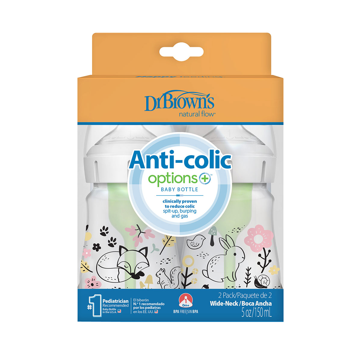 DrBrowns - დოქტორ ბრაუნი ბოთლი ფართო ყელით Options+ ტყე 2 ცალი 2739