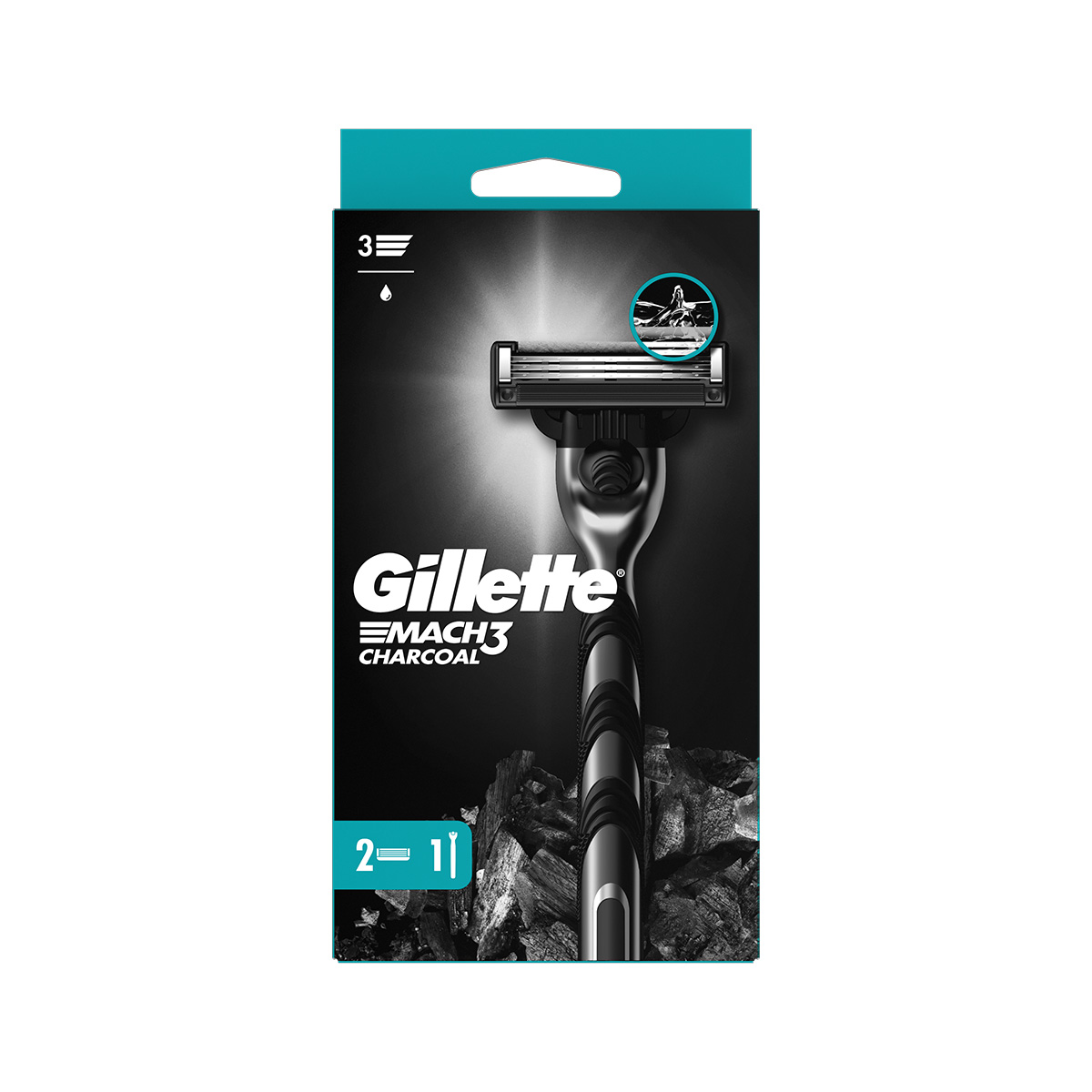 Gillette - ჯილეტი საპარსი დანადგარი Charcoal 2 ცალი 4308