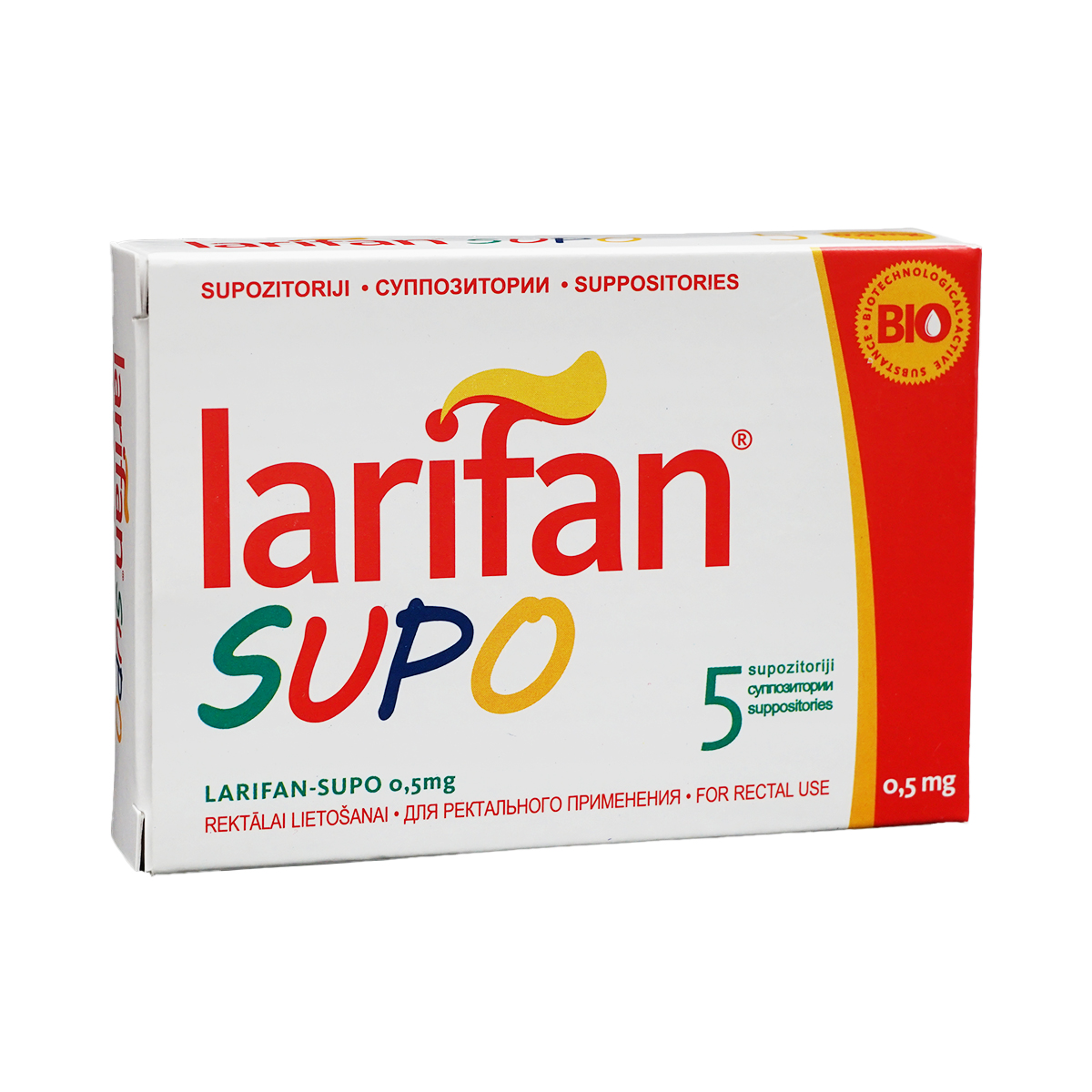 Larifan - ლარიფანი 0.5მგ 5 რექტალური სუპოზიტორია