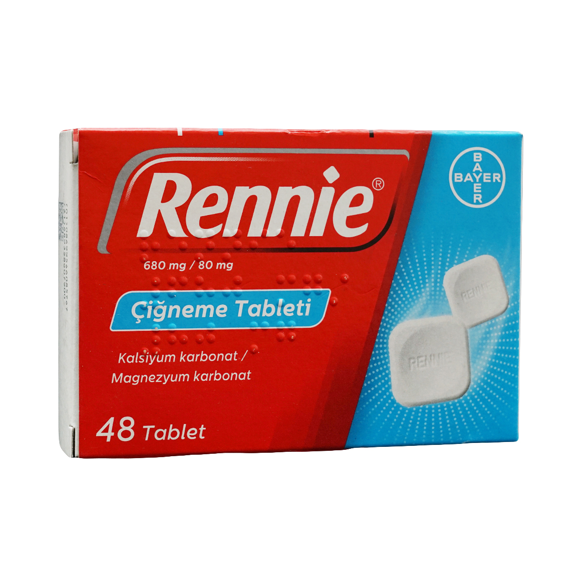 Rennie - რენი საღეჭი ტაბლეტი 680მგ/80მგ 48 ცალი