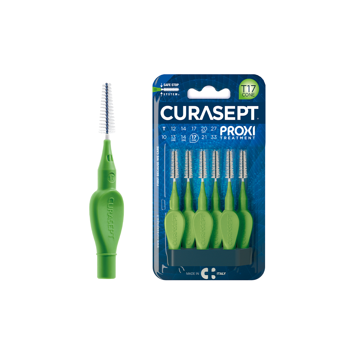 კბილთაშუა ჯაგრისი T17C Green 2889 კურასეპტი - Curasept