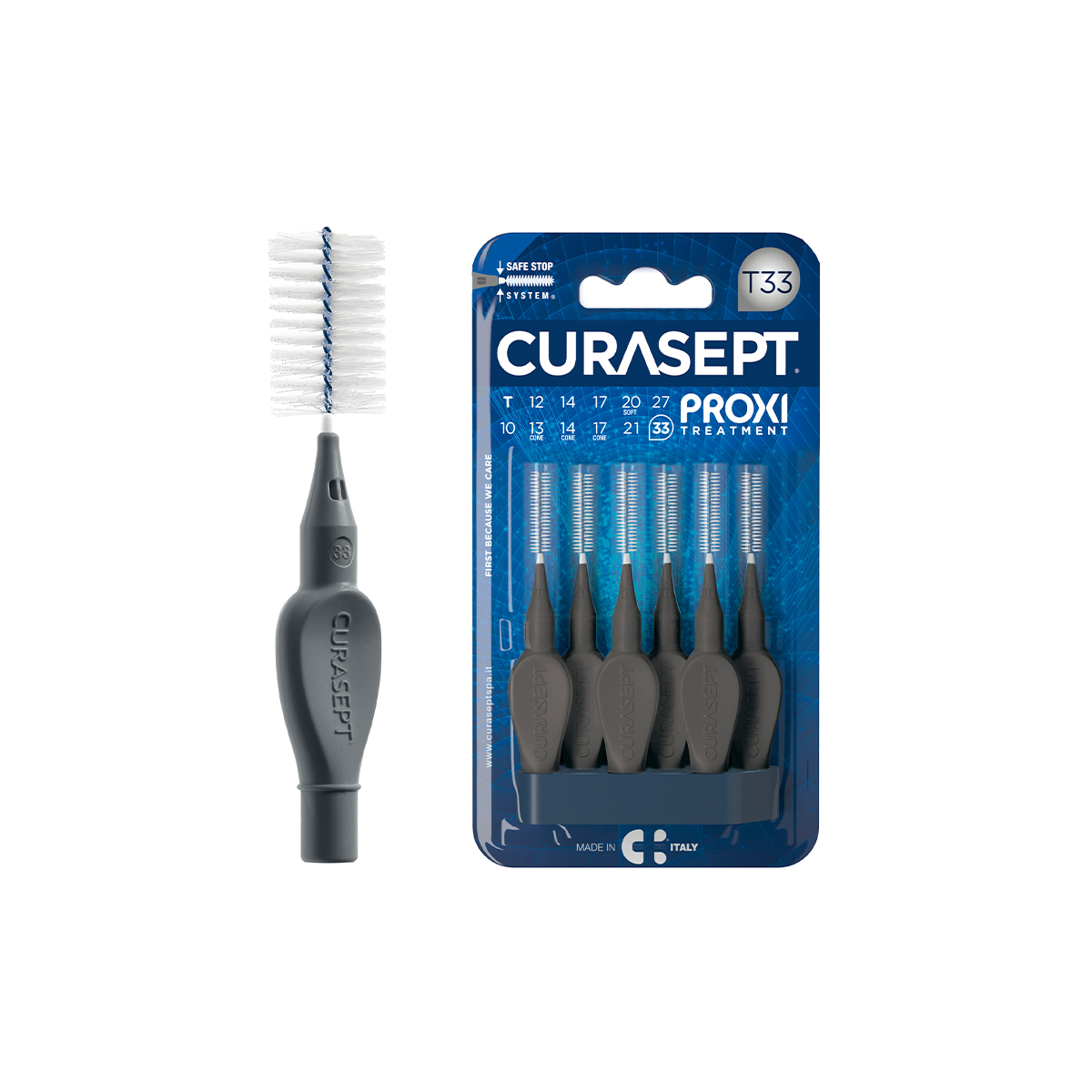 კბილთაშუა ჯაგრისი T33 Anthracite 2926 კურასეპტი - Curasept