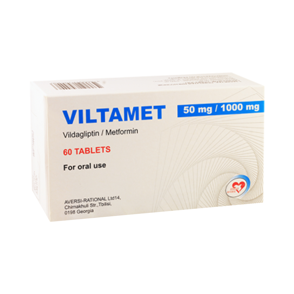 Viltamet - ვილტამეტი 50მგ/1000მგ 60 ტაბლეტი