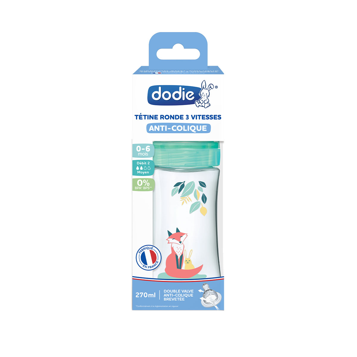 Dodie - დოძიე ბოთლი AC 0-6 თვე 270 მლ N2 6897 3