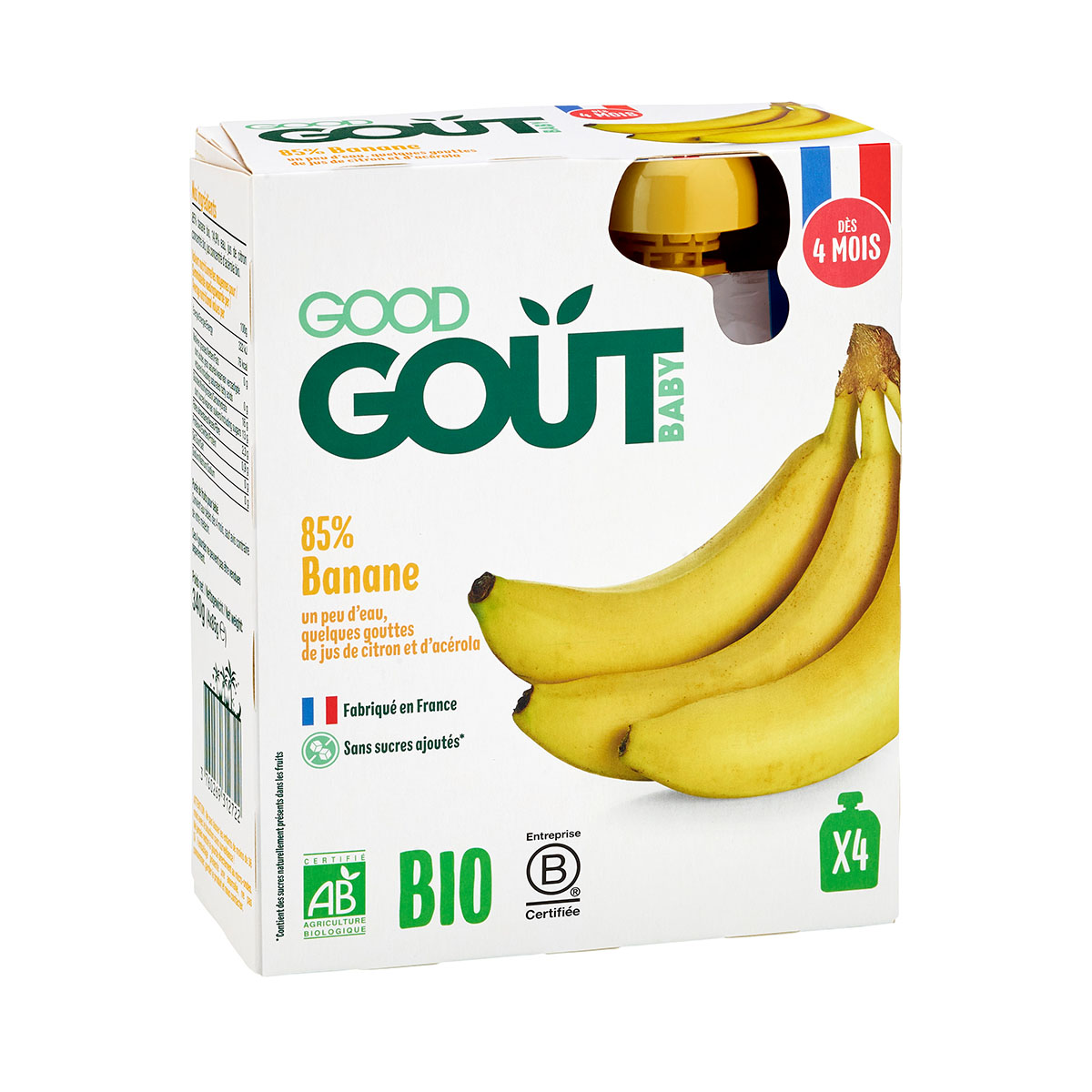 Good gout - გუდ გოუტი პაუჩი ბანანი 85 გრ. 4 ცალი 2722