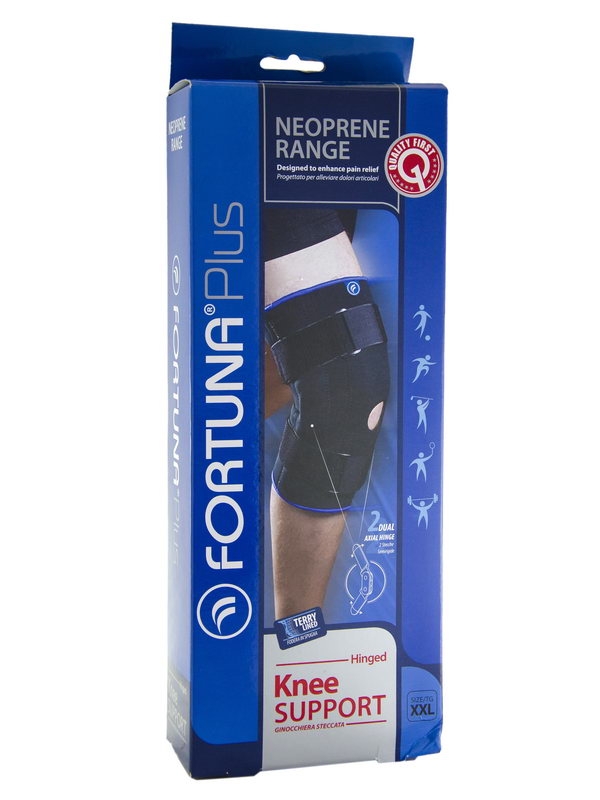 ფორტუნა-ნეოპრენი მუხლის ფიქსატორი მეტალით-XXL