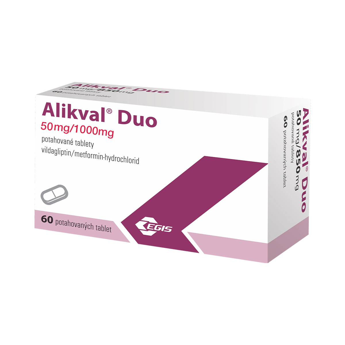 ალიკვალი დუო - Alikval Duo 50/1000მგ 60 ტაბლეტი