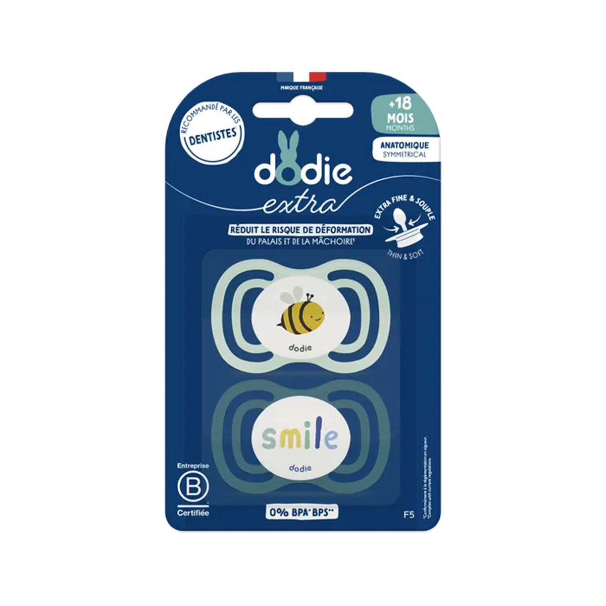 მატყუარა ანატომიური ლურჯი 18+ თვე 2 ცალი 2396 დოძიე - DODIE