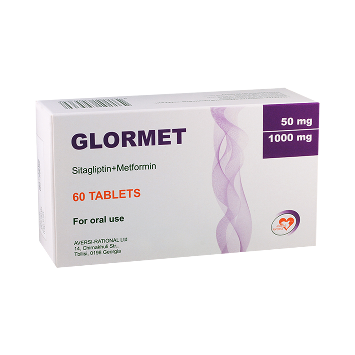 Glormet - გლორმეტი 50მგ/1000მგ 60 ტაბლეტი