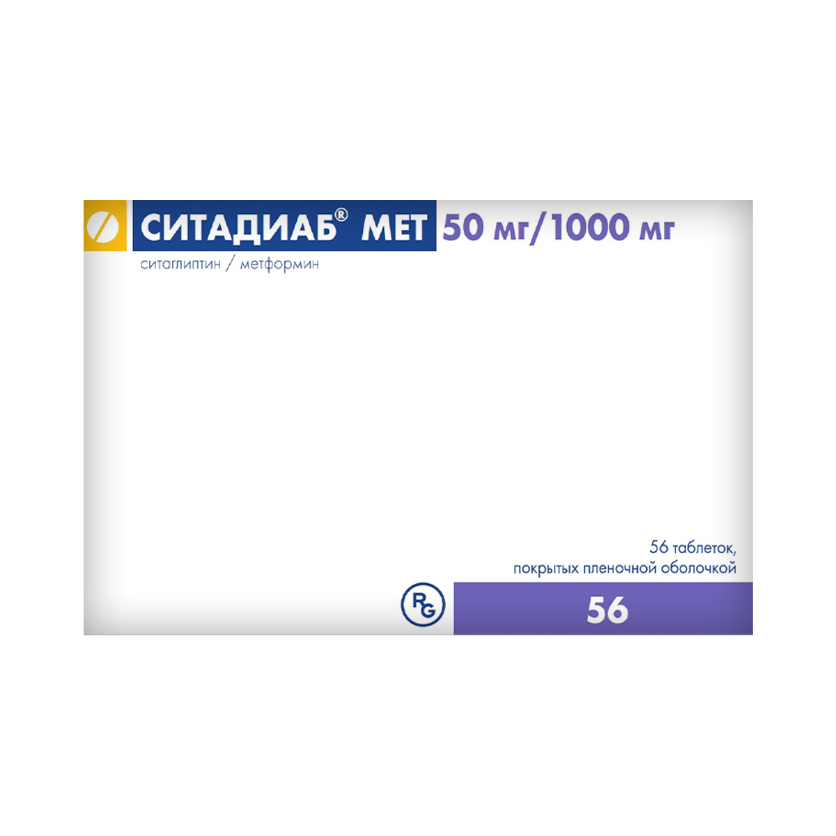 სიტადიაბ მეტი - Sitadiab Met 50/1000 მგ 56 ტაბლეტი 