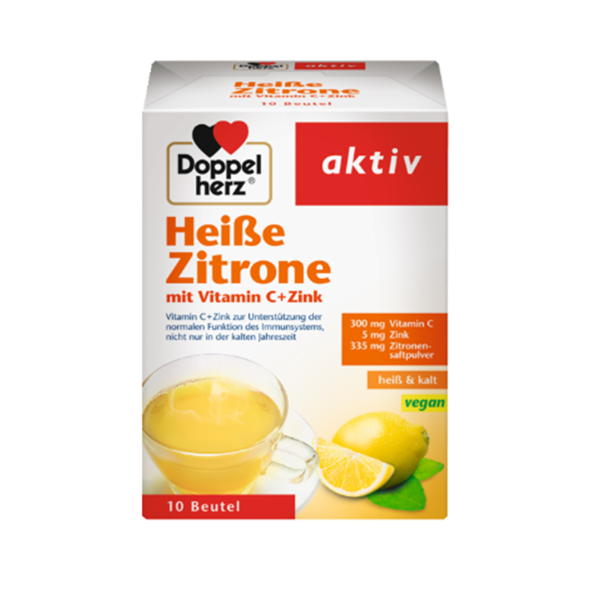 Doppelherz Aktiv - დოპელჰერც აქტივი ჩაი ლიმონი ვიტამინი C და Zn 10 საშეტი