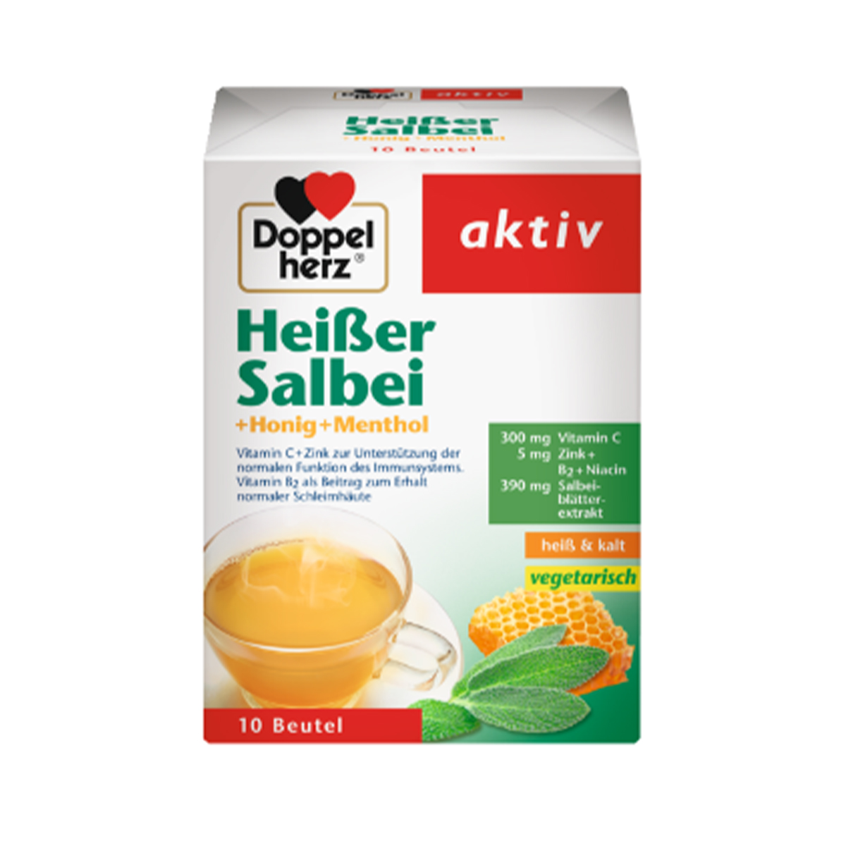 Doppelherz Aktiv - დოპელჰერც აქტივი ჩაი სალბი თაფლი და მენთოლი 10 პაკეტი