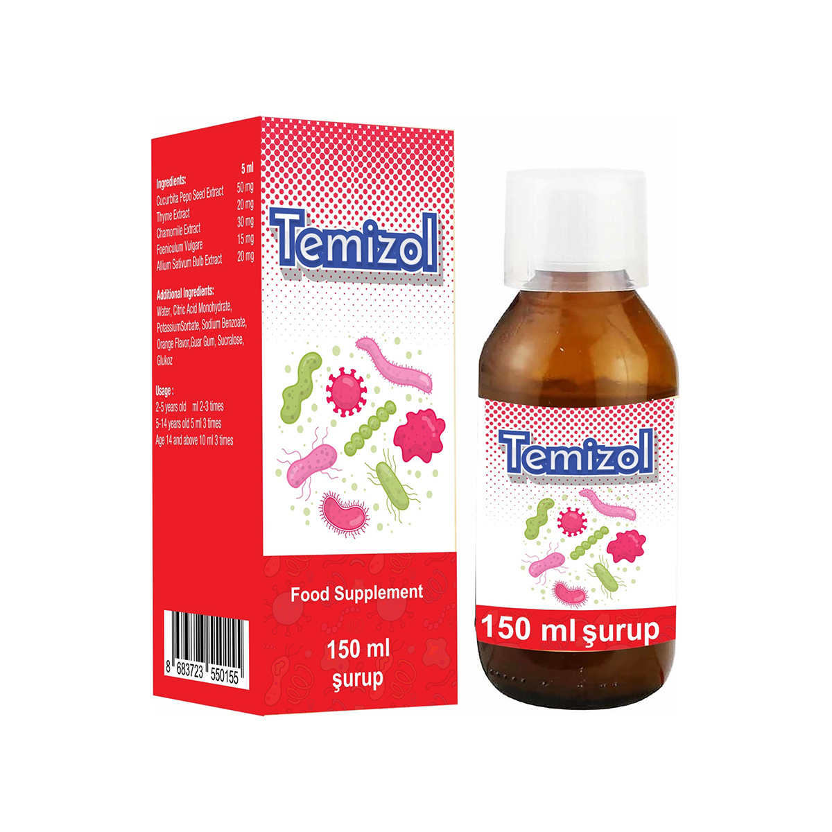 თემიზოლი - Temizol 150მლ სიროფი