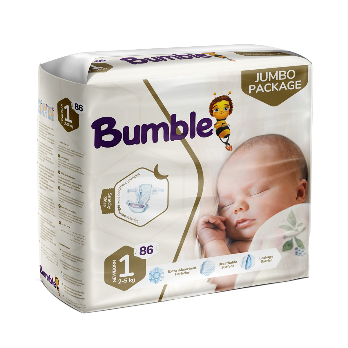 Bumble Baby - ბამბლ ბეიბი ბავშვის საფენი 2-5კგ 86 ცალი 5438