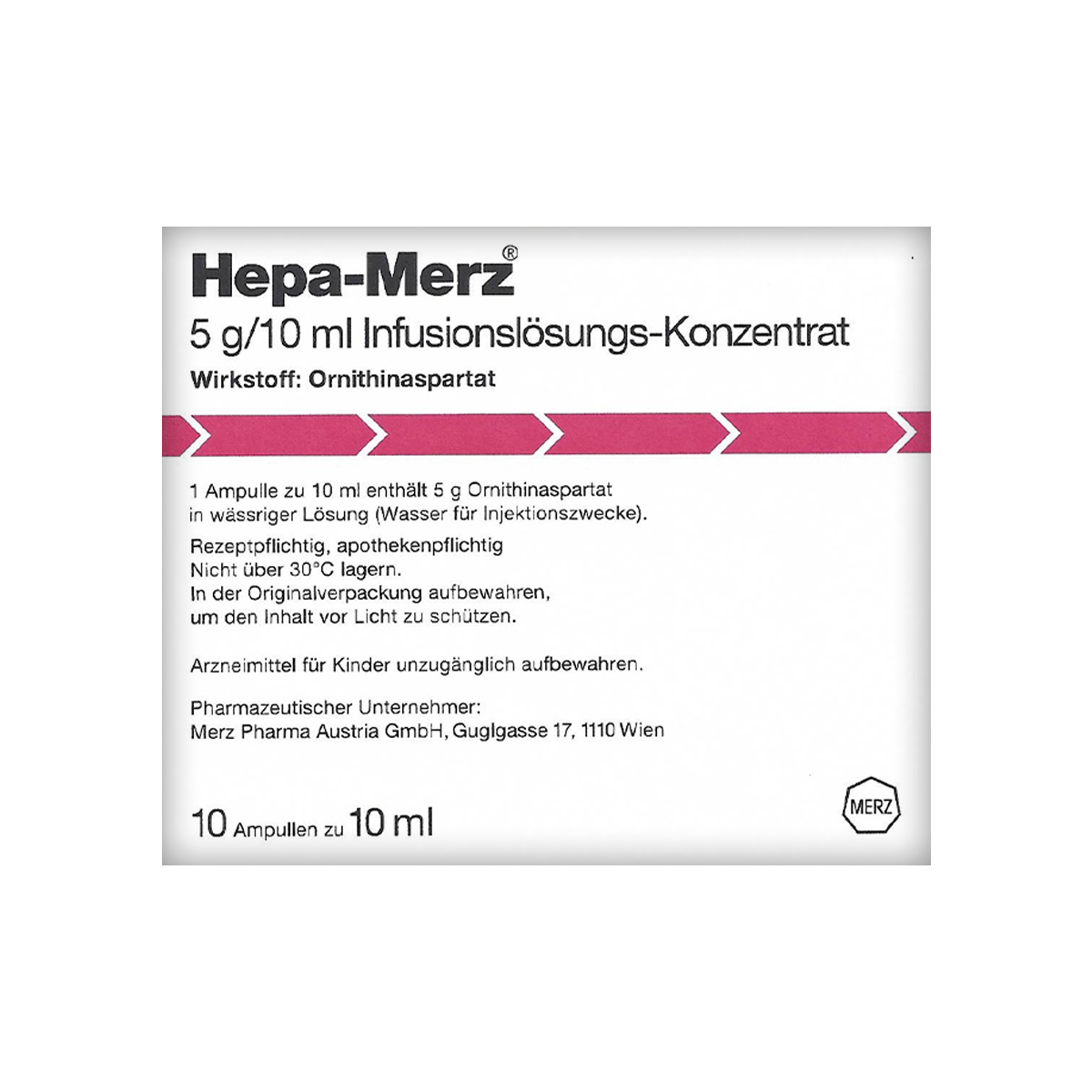 ჰეპა-მერცი - Hepa-Merz 5 გ 10 მლ 10 ამპულა