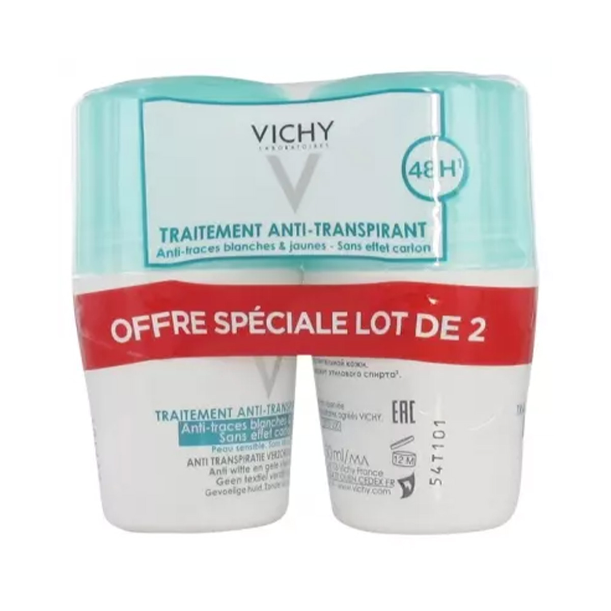 Vichy - ვიში ანტიპერსპირანტი 48სთ შავი და თეთრი 2 ცალი 5462